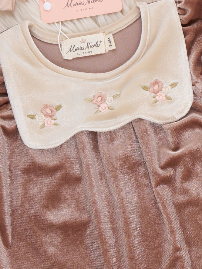 Vintage Embroidered Ruffle Romper
