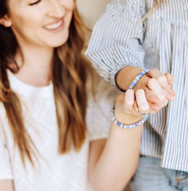Mommy & Me Roll-On® Bracelets Aquamarine- Set of 2
