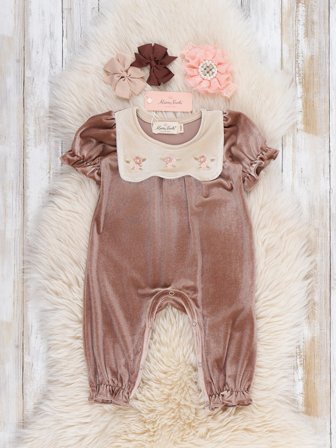 Vintage Embroidered Ruffle Romper