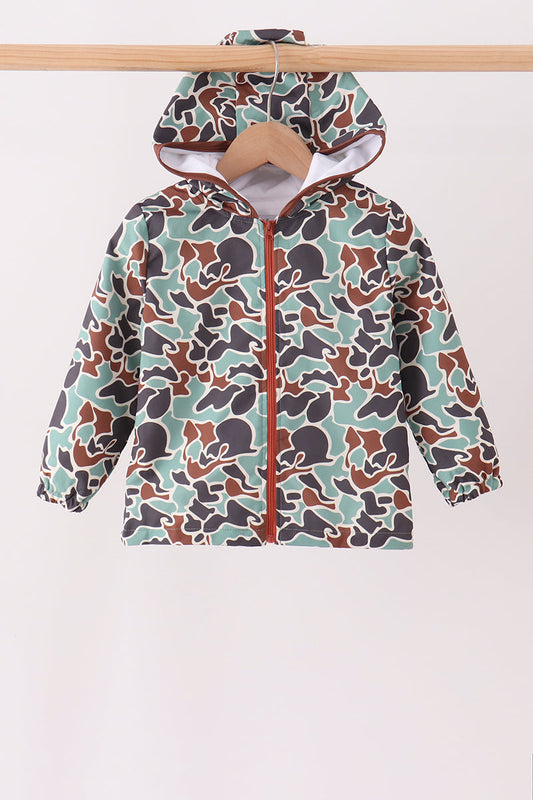 Green Camouflage Raincoat