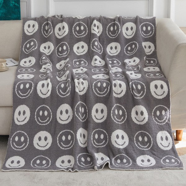 Blanket ALL SMILES Pattern Reversible Blanket