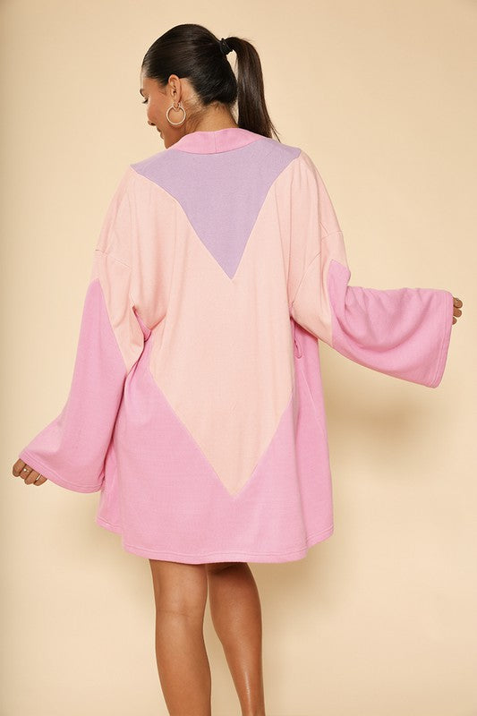 Chevron terry cloth novelty robe