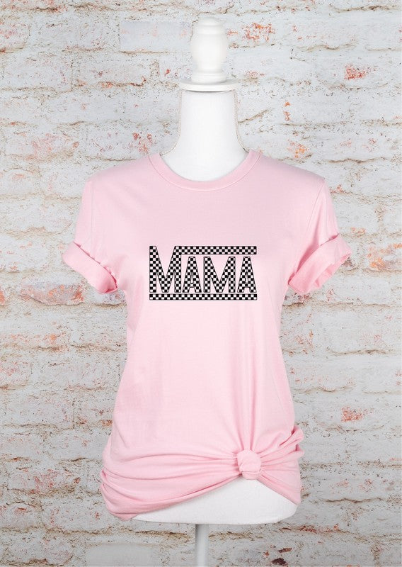 Black Checkered Mama Graphic Tee