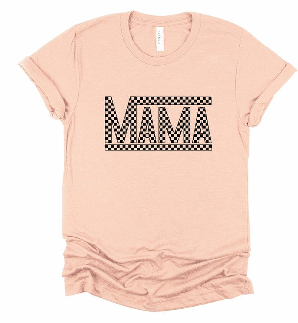 Black Checkered Mama Graphic Tee