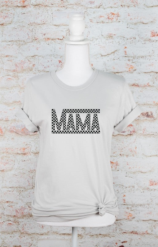 Black Checkered Mama Graphic Tee