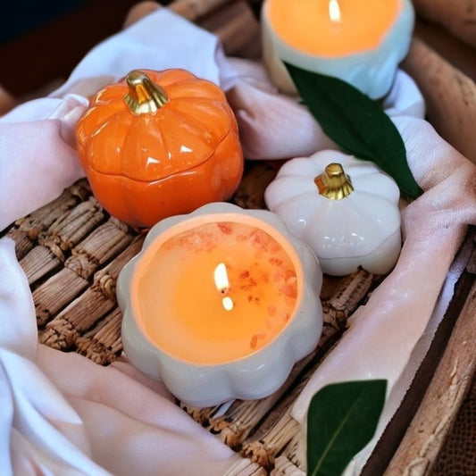 Pumpkin Soy Wax Candle - WHITE