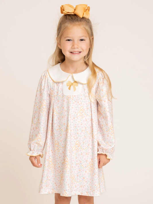Meadow Bow Floral Collar Dress