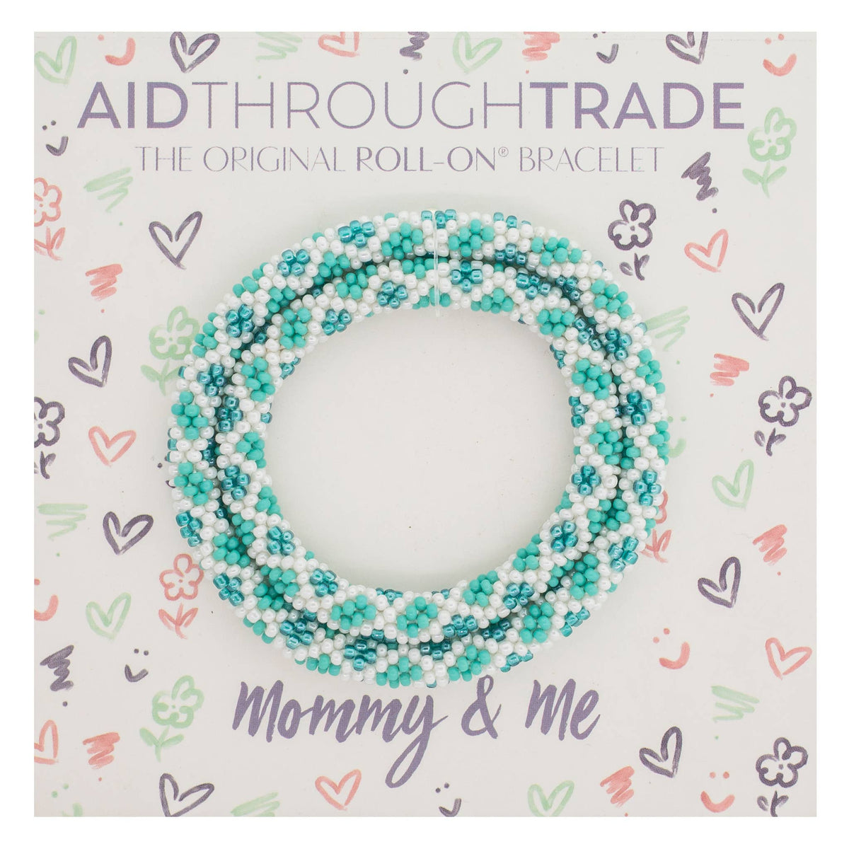 Mommy & Me Roll-On® Bracelets Aquamarine- Set of 2
