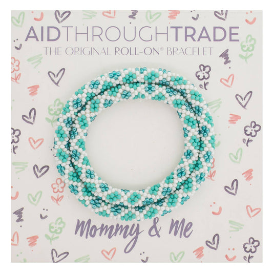 Mommy & Me Roll-On® Bracelets Aquamarine- Set of 2
