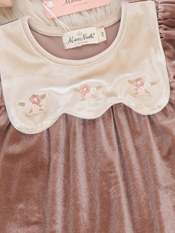 Vintage Embroidered Collar Dress