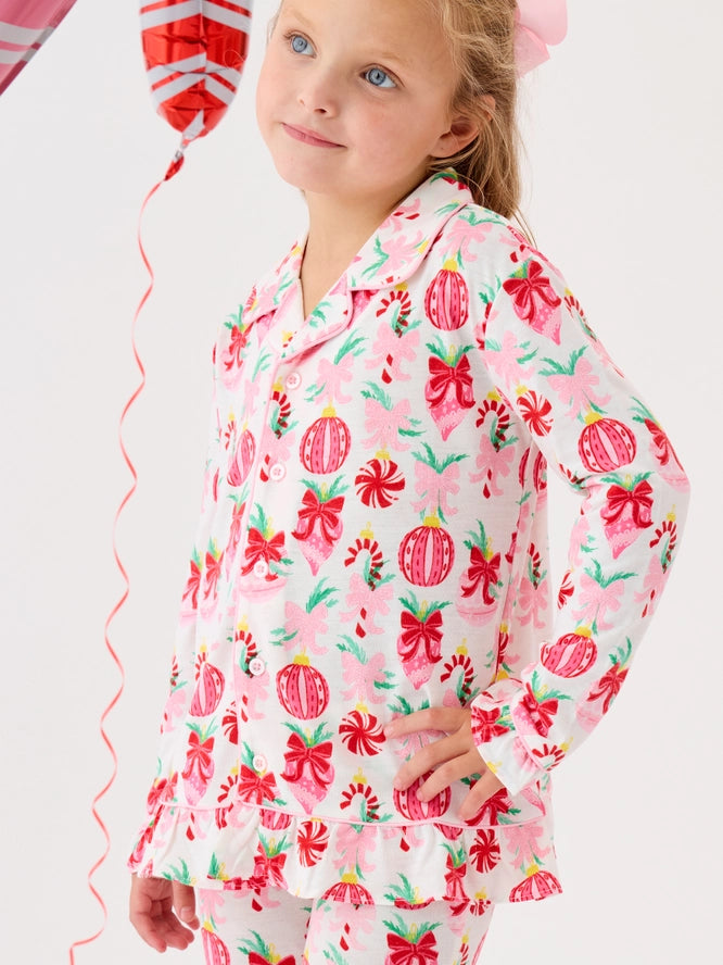 Ruffle Butts Soft Snooze Holly Christmas Ornament Pajamas
