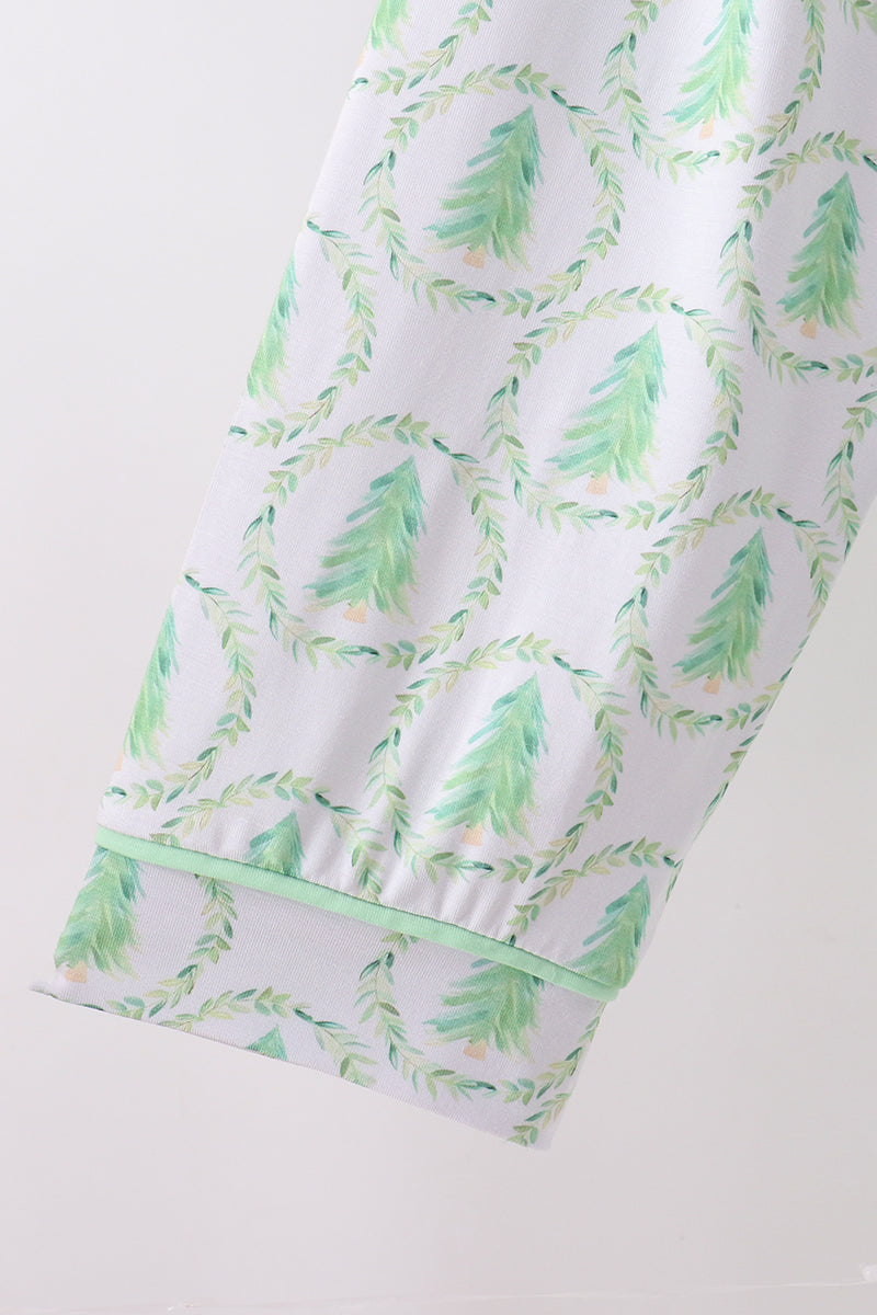 Green christmas tree bamboo pajama set