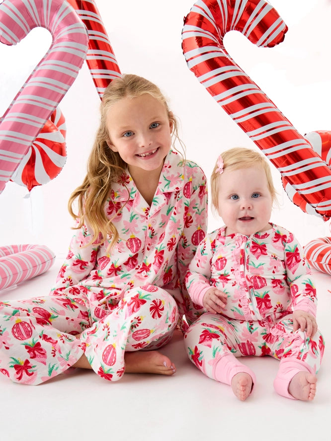 Ruffle Butts Soft Snooze Holly Christmas Ornament Pajamas