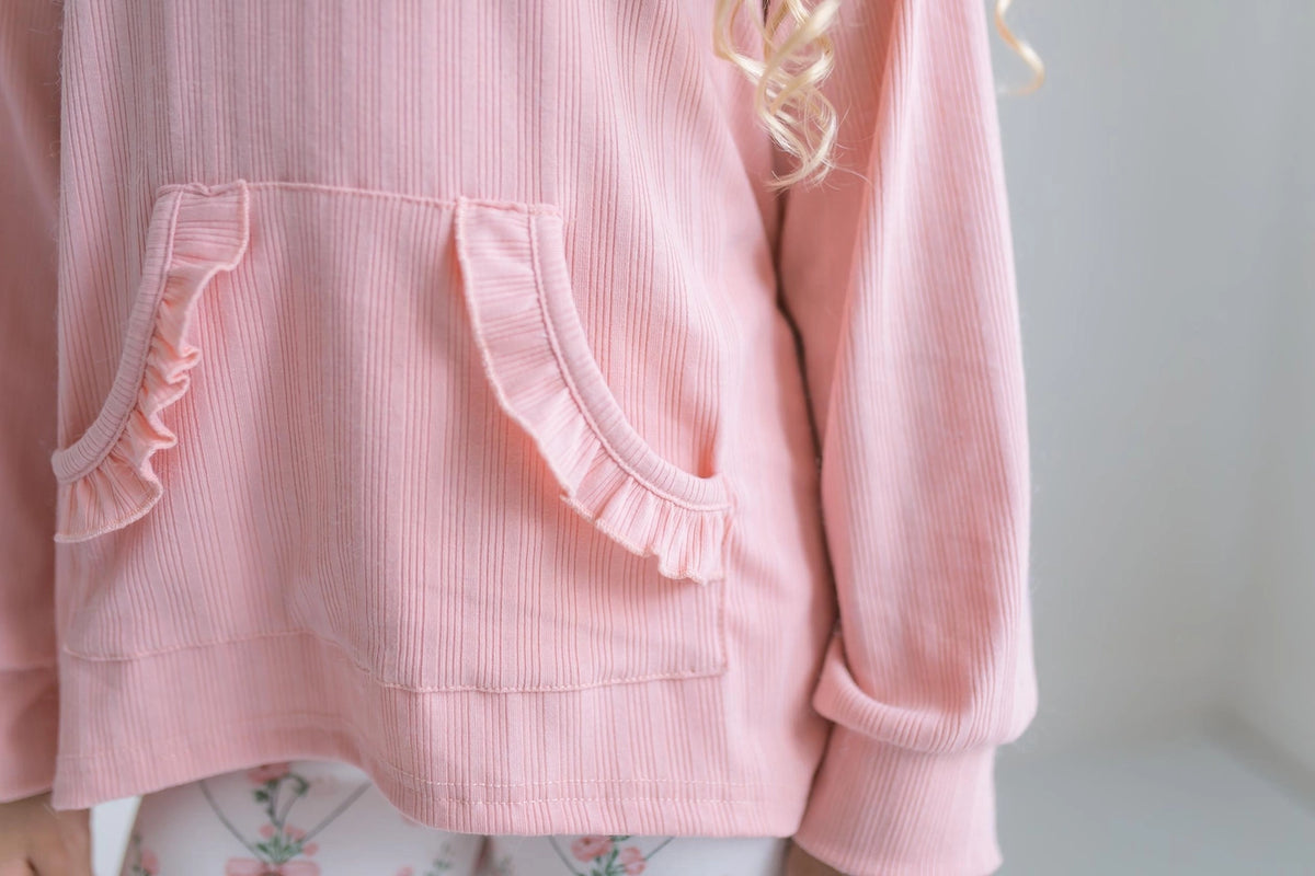 Pink Ruffle Hi Lo Coquette Bow Lounge Set