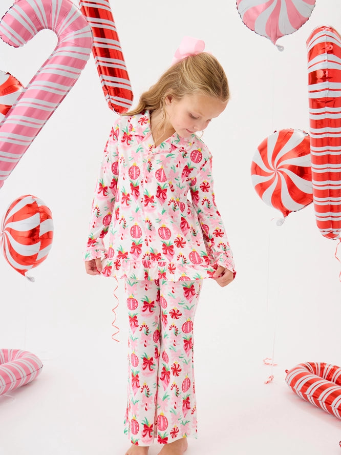 Ruffle Butts Soft Snooze Holly Christmas Ornament Pajamas