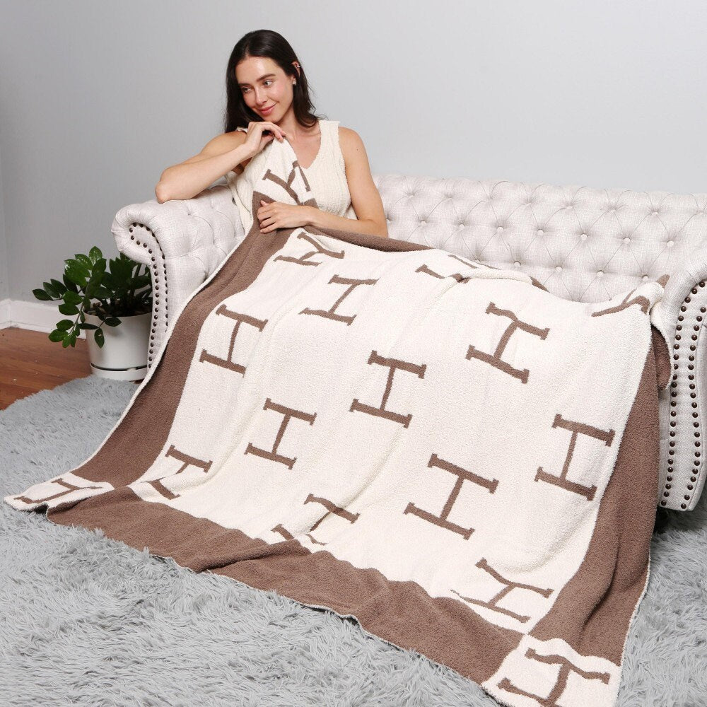 H Initial ComfyLuxe Throw