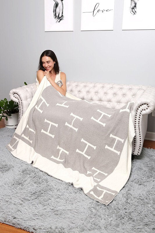 H Initial ComfyLuxe Throw