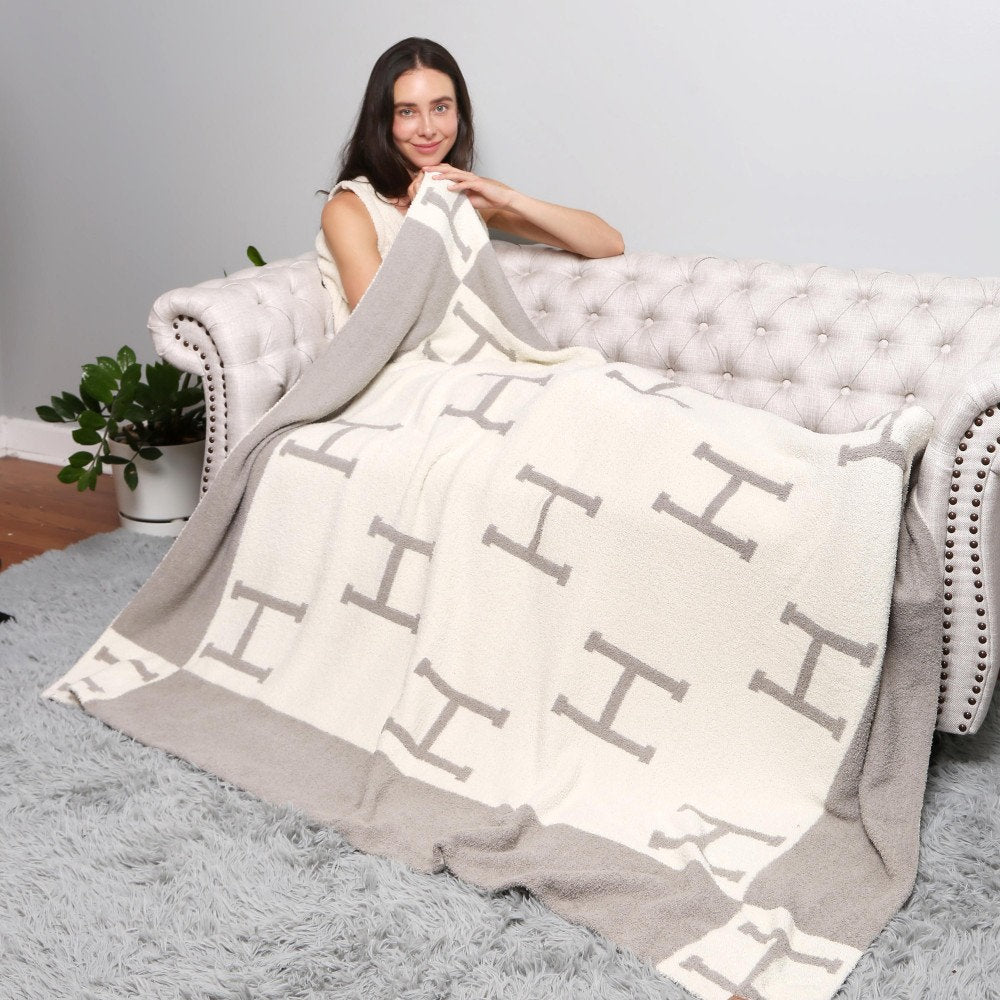 H Initial ComfyLuxe Throw