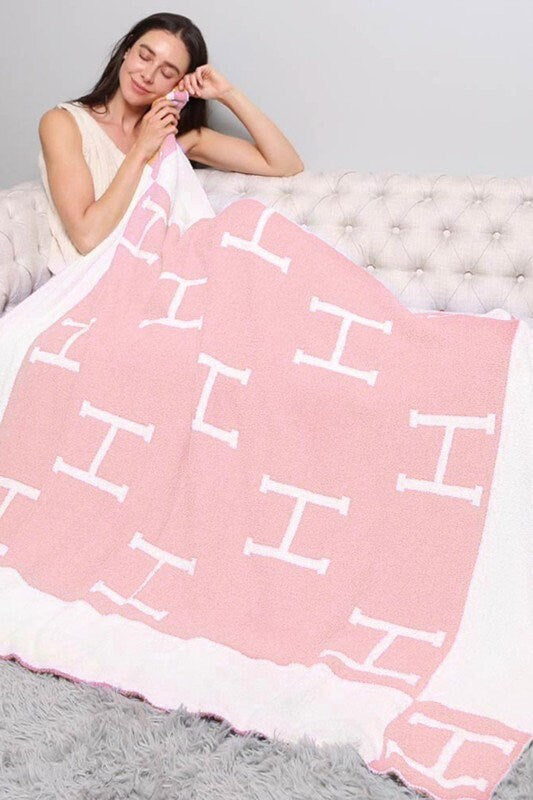 H Initial ComfyLuxe Throw